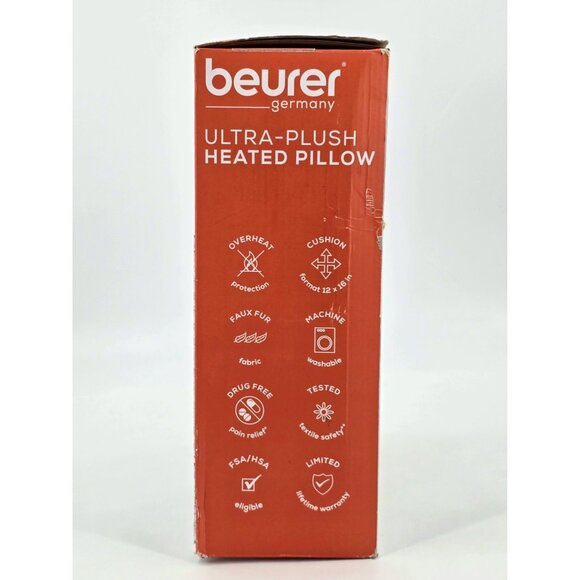 Beurer Ultra-Plush Heated Pillow UHP48N Lumbar Support Back Pain Relief New - Picture 13 of 16